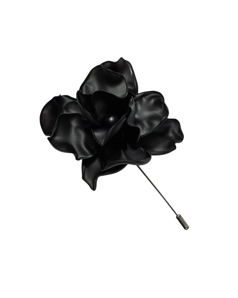 black ceramic flower pin product image pet plastic flower floral rock pin suit tie glamorous brooch