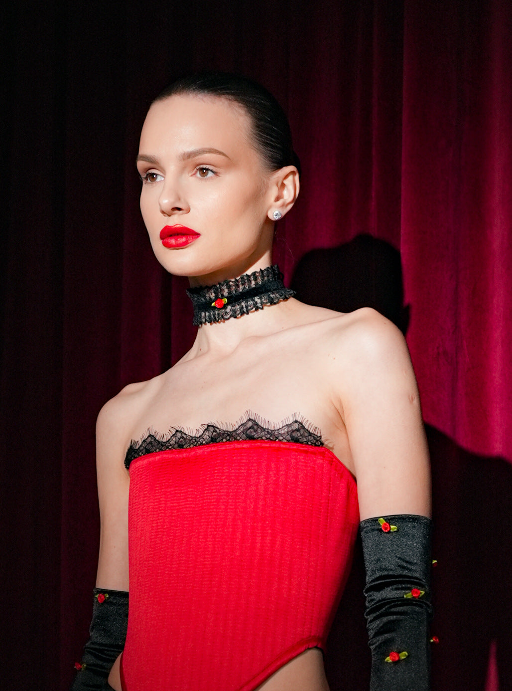 BABY ROSE BLACK LACE CHOKER