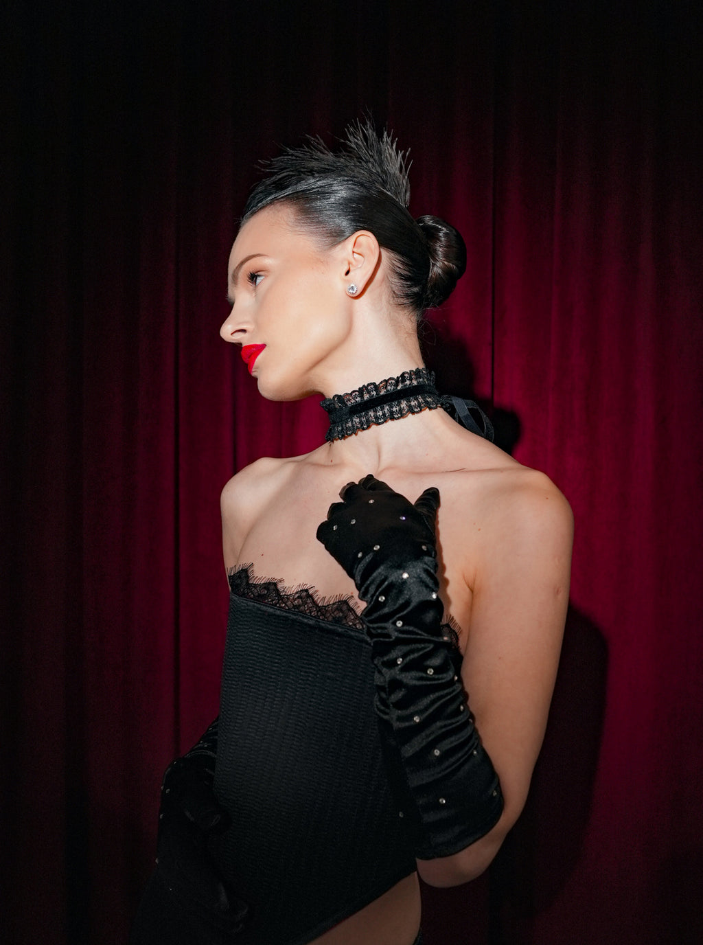 CASINO TWO-SIDED CORSET (RED-BLACK)