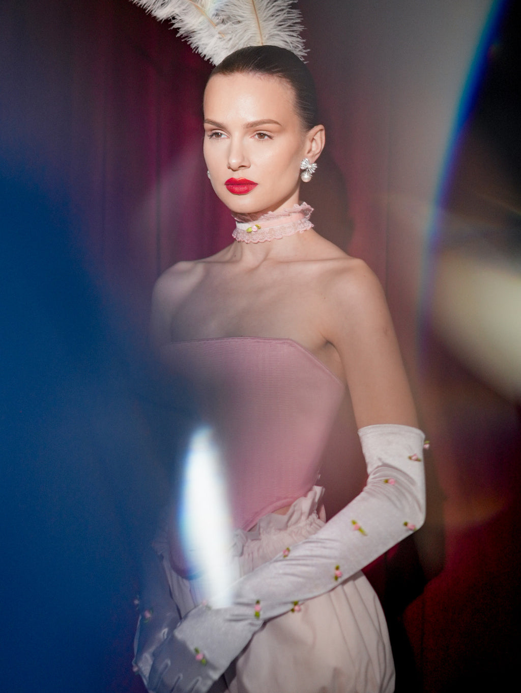 BABY ROSE PINK LACE CHOKER