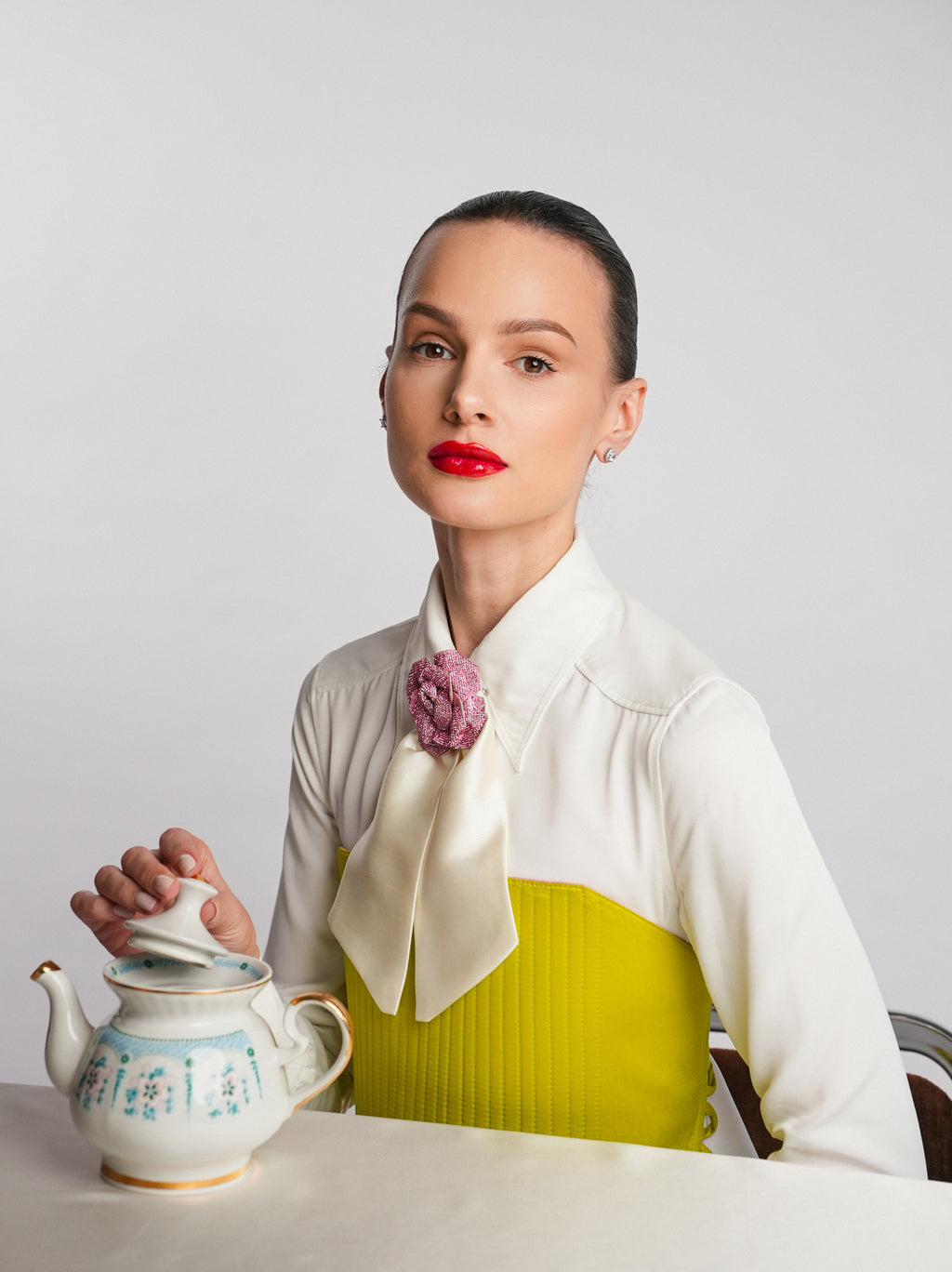 ROYAL PINK ROSE BROOCH