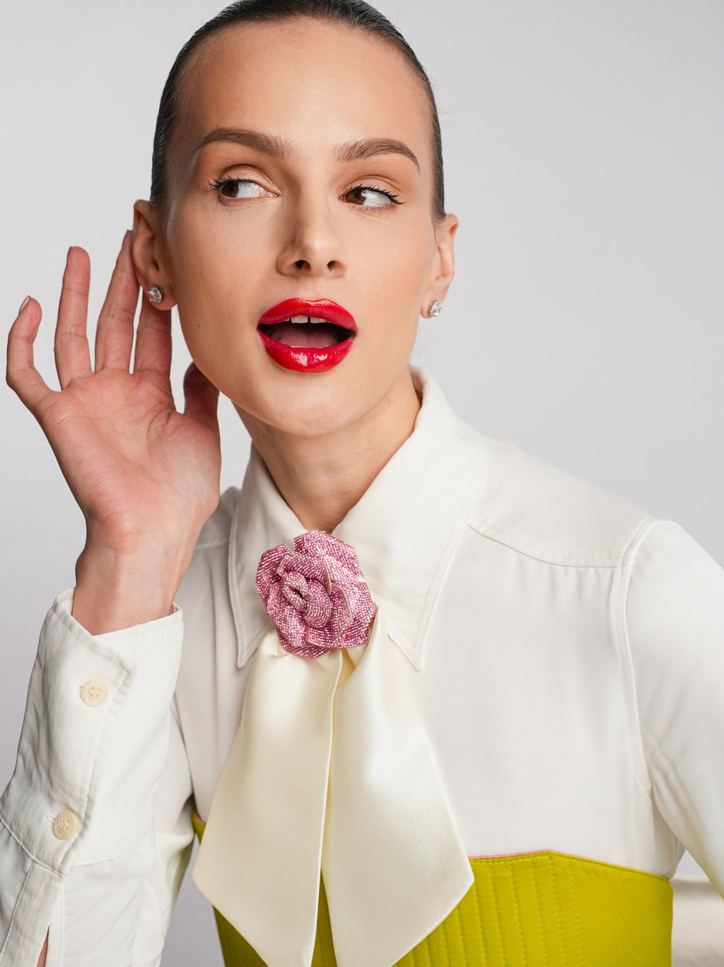 ROYAL PINK ROSE BROOCH