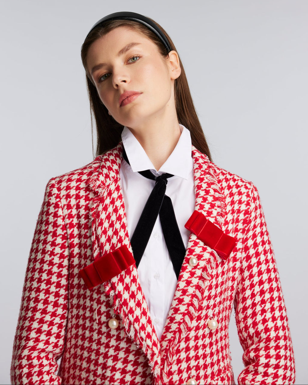 RED VELVET BOW BROOCH